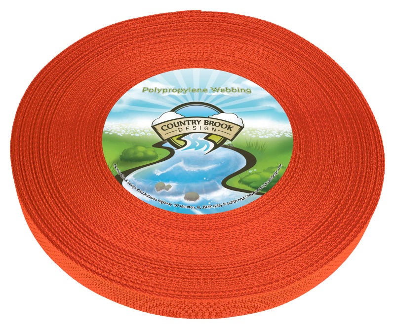 Country Brook Design 1" Webbing - 10/25/50 Yards - 30+ Colors - EDC 1 Inch Polypropylene Webbing for Climbing Outdoors Crafting DIY Gear Repair (Orange, 10 Yards) - Image 3